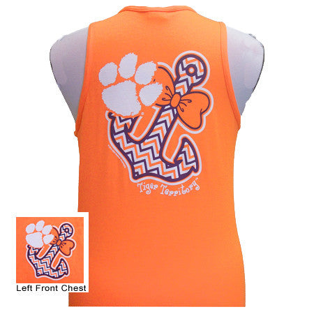 Clemson Bowtie Anchor Tank Orange
