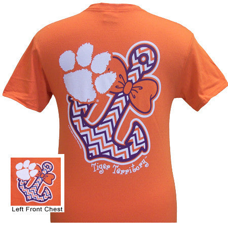 Clemson Bowtie Anchor - Orange with Purple (Short Sleeve)