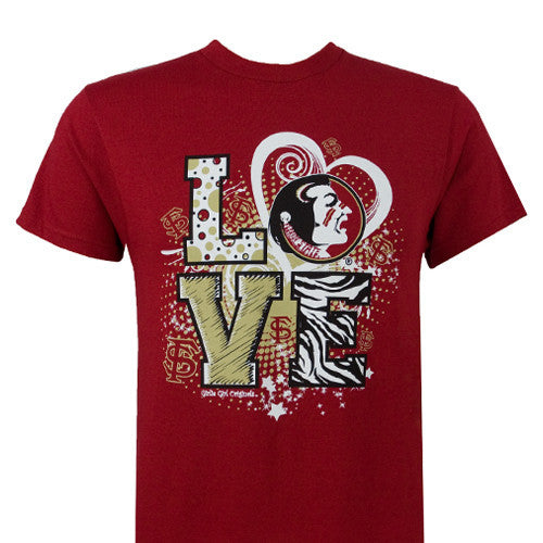 Florida State T-Shirt: LOVE FSU (Short Sleeve)
