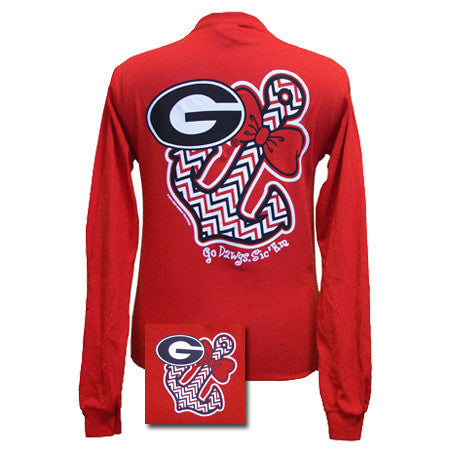 Georgia Bowtie Anchor Red Long Sleeve