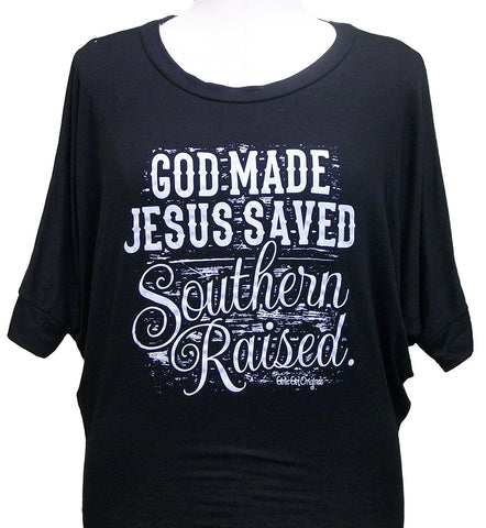 Southern Raised Doloman 3/4 sleeve Black