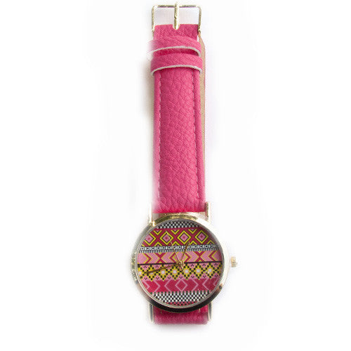 Aztec Watch Hot Pink