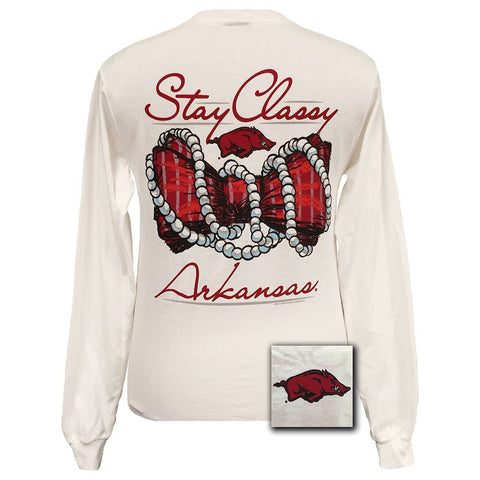 Stay Classy Arkansas White Long Sleeve