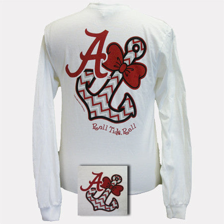 Alabama Bowtie Anchor Longsleeve White