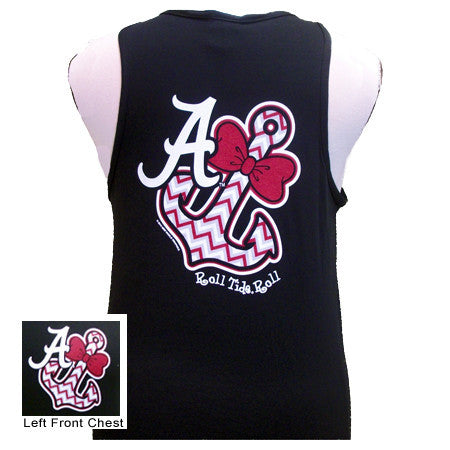 Alabama Bowtie Anchor Tank Black