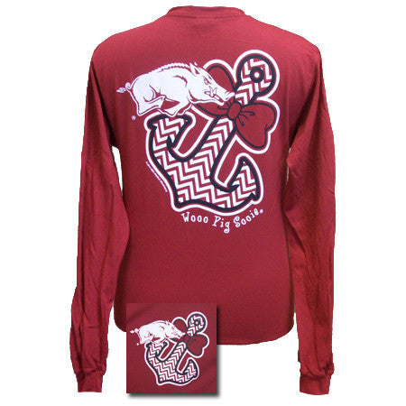 Arkansas Bowtie Anchor Long Sleeve Cardinal Red