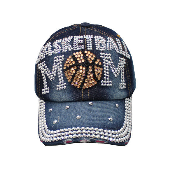 Cap-Bling Baseketball Mom