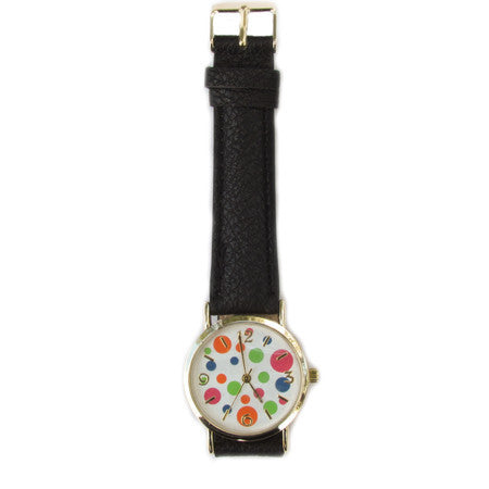 Dots Faced Watch Black