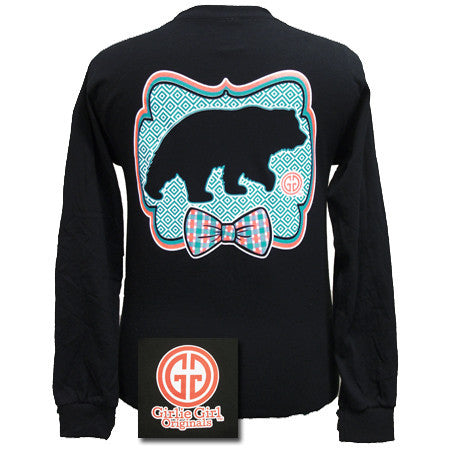 Bowtie Bear Black Long Sleeve