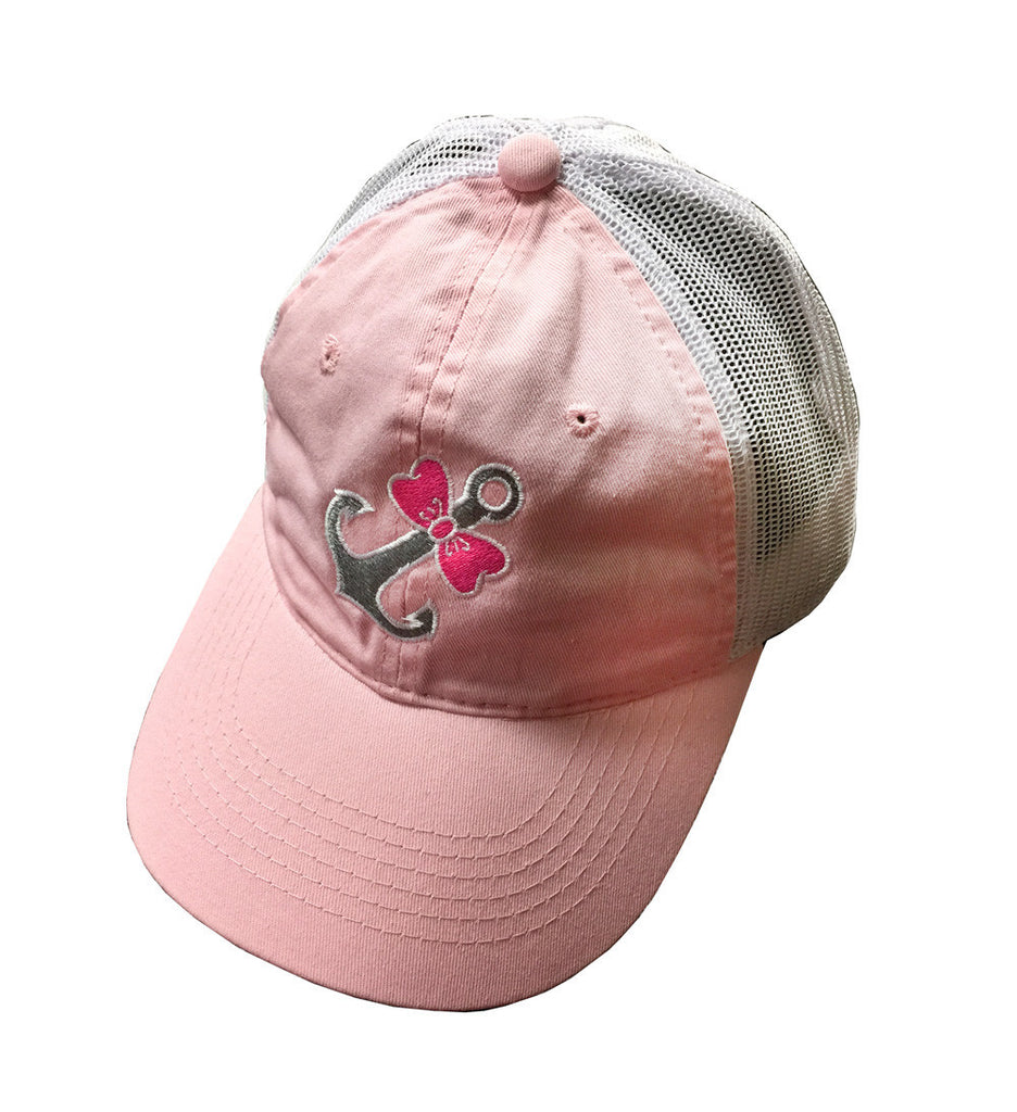 CAP-LIGHT PINK WITH PINK BOWTIE ANCHOR