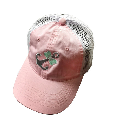 CAP-LIGHT PINK WITH MINT BOWTIE ANCHOR