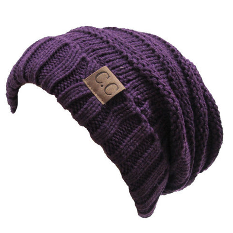 CC-100 SLOUCHY BEANIE DARK PURPLE