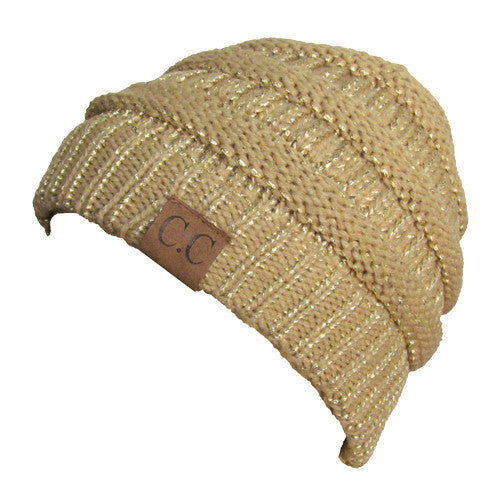 CC20A BEANIE METALLIC GOLD