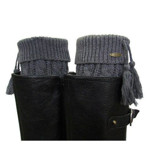 CC - Leg35 - Boot Cuffs - Dark Melange Grey