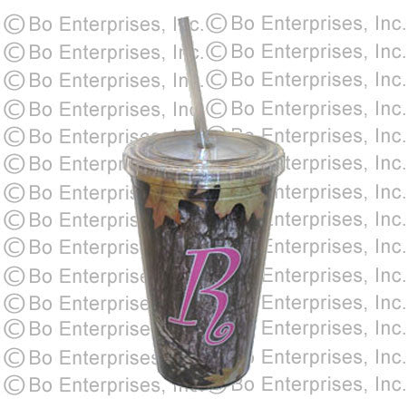 Camo Design Cup With Straw