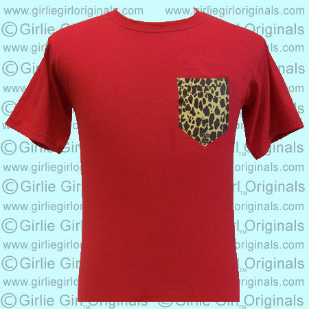 Cheetah Printed Pocket - Red (Short Sleeve)