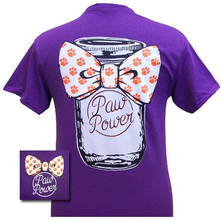 Clemson Bowtie Mason Jar Purple