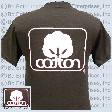 "Cotton" T: Logo 1-White : Dark Chocolate (Short Sleeve)