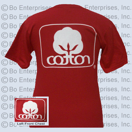 "Cotton" T: Logo 1-White : Independence Red (Short Sleeve)