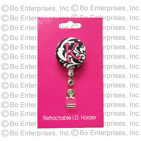 Retractable I.D. Holder Damask