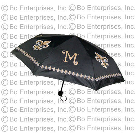 Fleur-de-lis Initialed Folding Umbrella