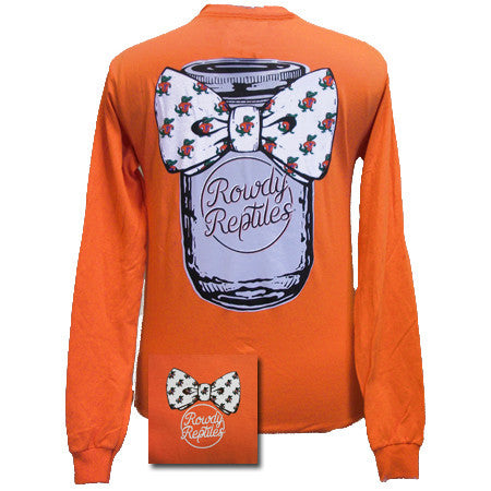 Florida Mason Jar Bowtie Orange Long Sleeve