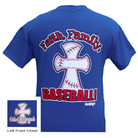 Faith Family Baseball - Neon Blue (Short Sleeve)