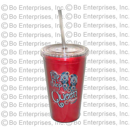 Flip Flop Queen Design Cup With Straw