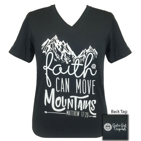 Mountains Dark Grey Short Sleeve V-Neck