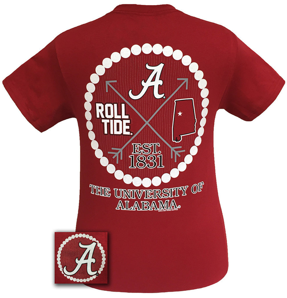 Pearls - Alabama - Cardinal Red short sleeve