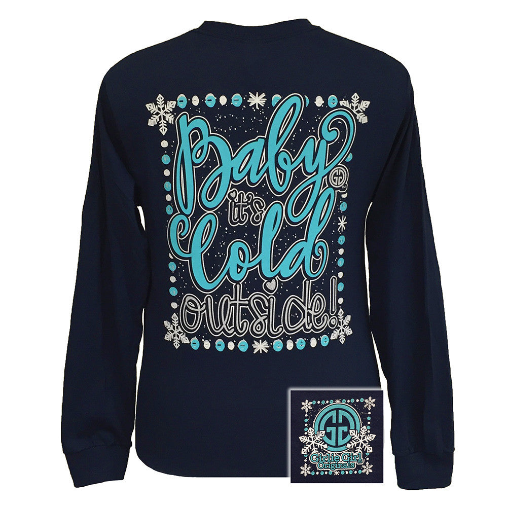 Baby It's Cold Outside Navy Long Sleeve