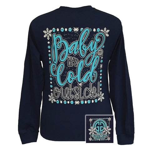Baby It's Cold Outside Navy Long Sleeve