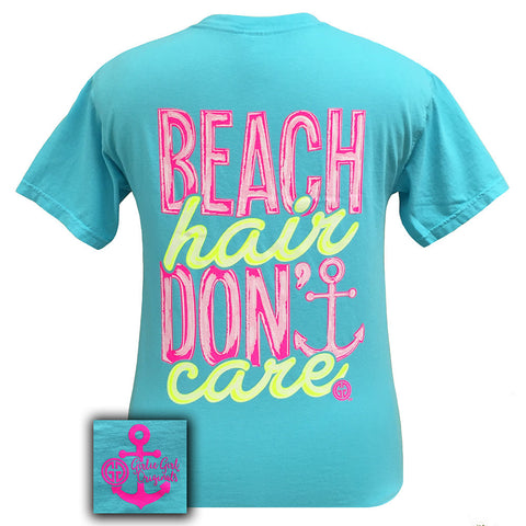 Beach Hair Comfort Color Lagoon Blue Short Sleeve