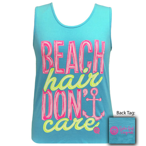 Beach Hair Comfort Color Lagoon Blue Tank