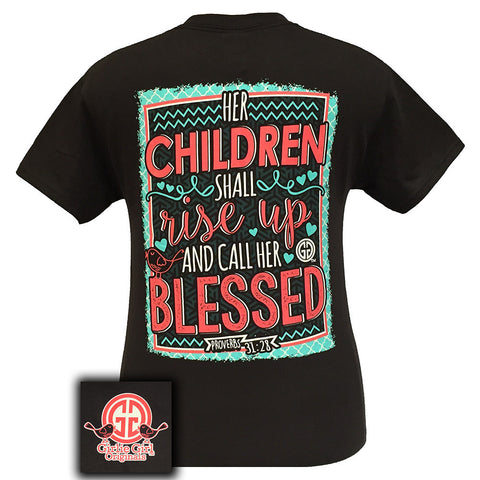 Blessed Mom Dark Chocolate Short Sleeve