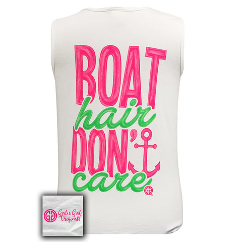 Boat Hair Comfort Color White Tank