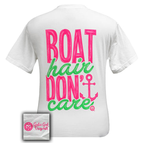 Boat Hair Comfort Color White Short Sleeve