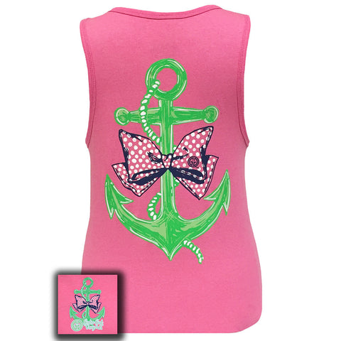 Bowtie Anchor Tank Neon Pink Pigment Dyed
