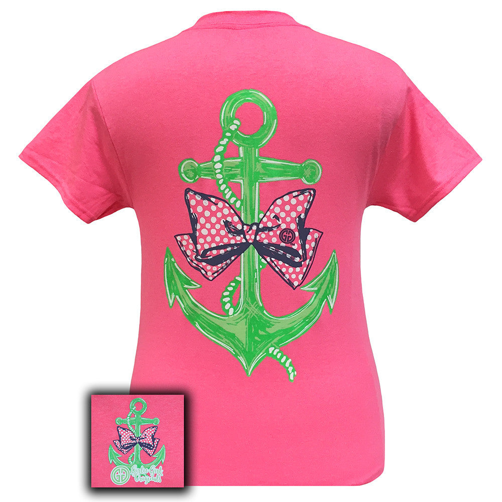 Bowtie Anchor Safety Pink Short Sleeve