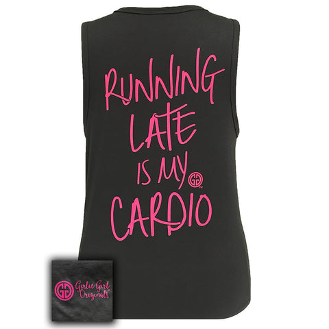 Running Late is My Cardio Charcoal Tank