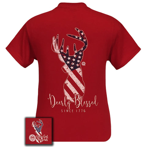 Deerly Blessed Cherry Red Short Sleeve