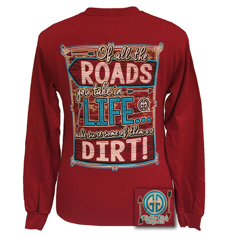 Dirt Roads Cardinal Red Long Sleeve
