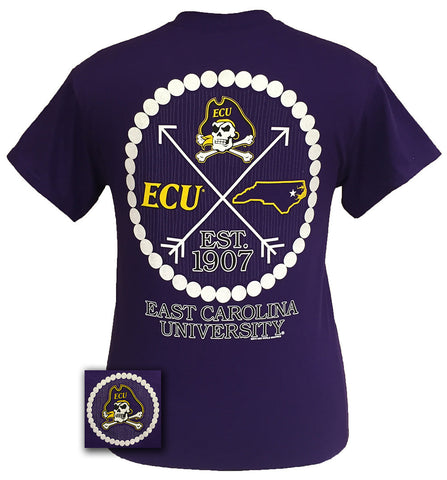 Pearls - East Carolina University - Purple short sleeve