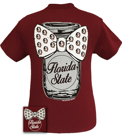 Florida State Bowtie Mason Jar Garnet