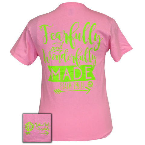 Fearfully and Wonderfully Made Neon Pink Short Sleeve