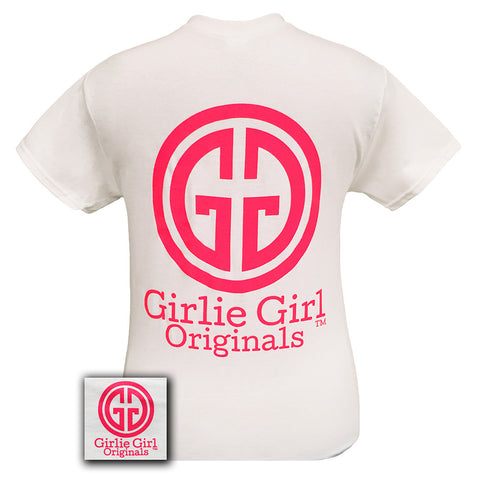 GGO Neon Pink Logo White Short Sleeve