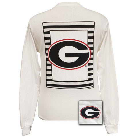 Glitter Logo Georgia White Long Sleeve