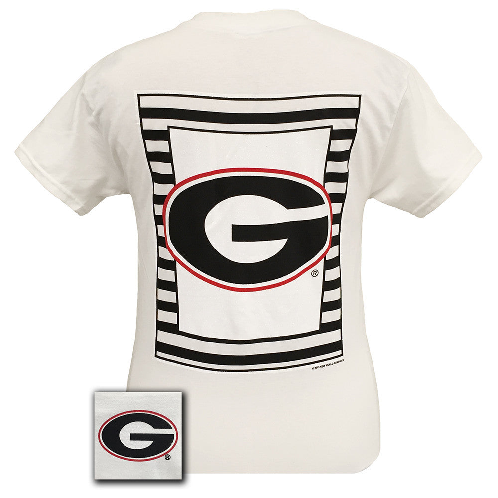 Glitter Logo Georgia White Short Sleeve