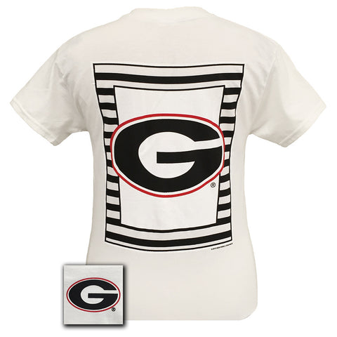 Glitter Logo Georgia White Short Sleeve