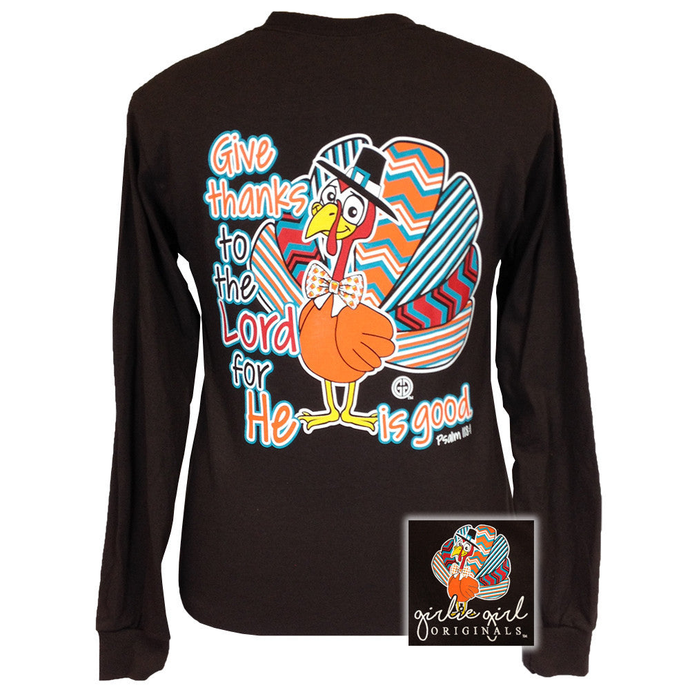 Give Thanks to the Lord Dark Chocolate Long sleeve